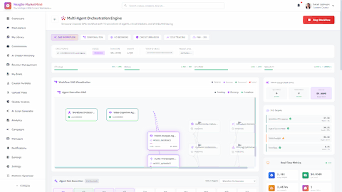 Multi-Agent Orchestration Engine - Temporal-inspired DAG workflow with 10 specialized AI agents, circuit breakers, and distributed tracing