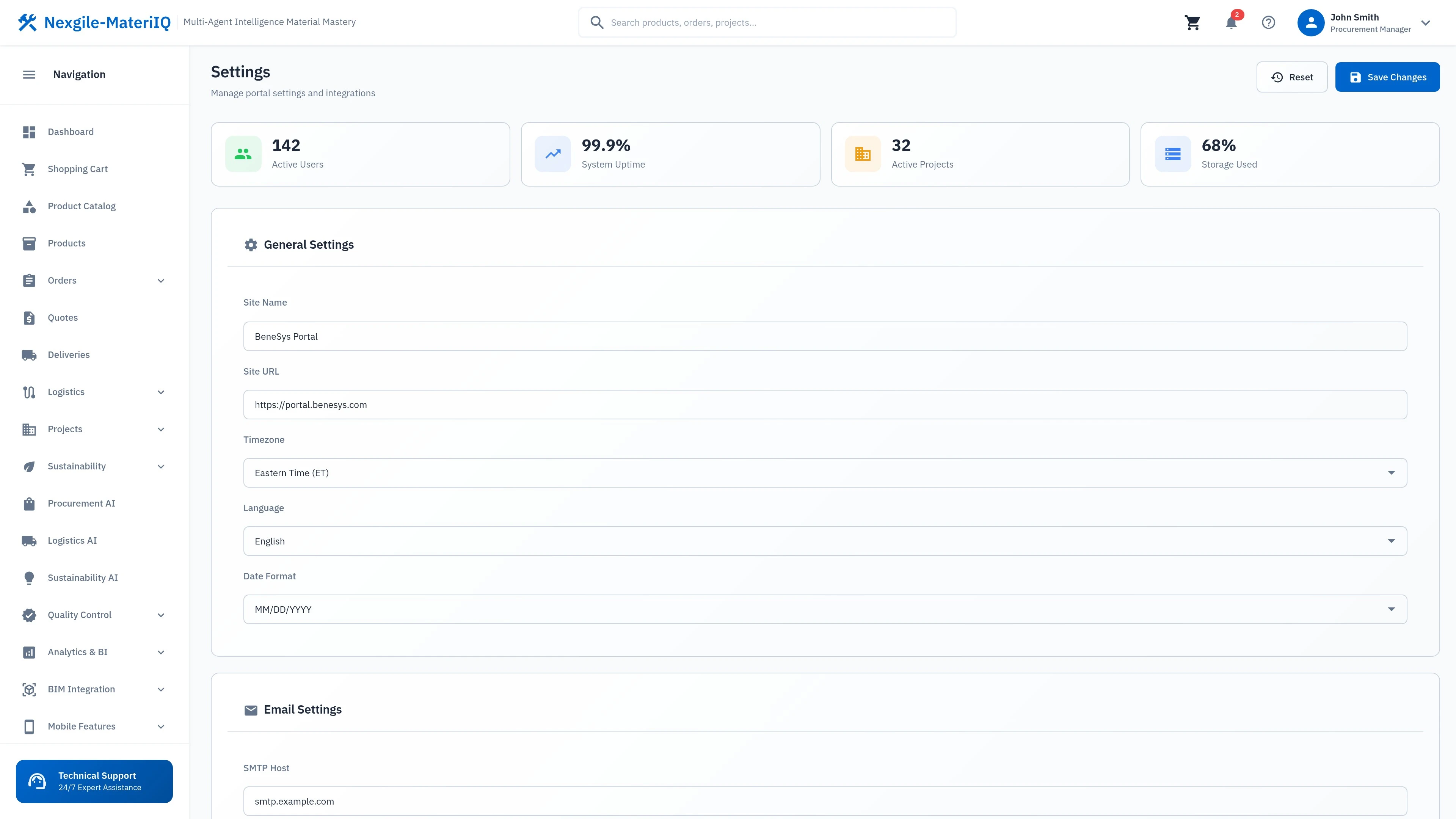 Settings - User preferences, notification controls, and system configuration options