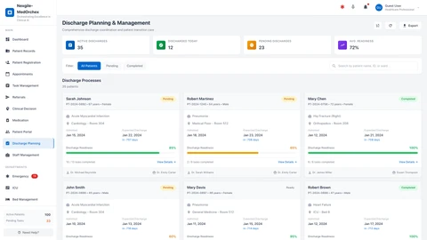 Discharge Management Portal