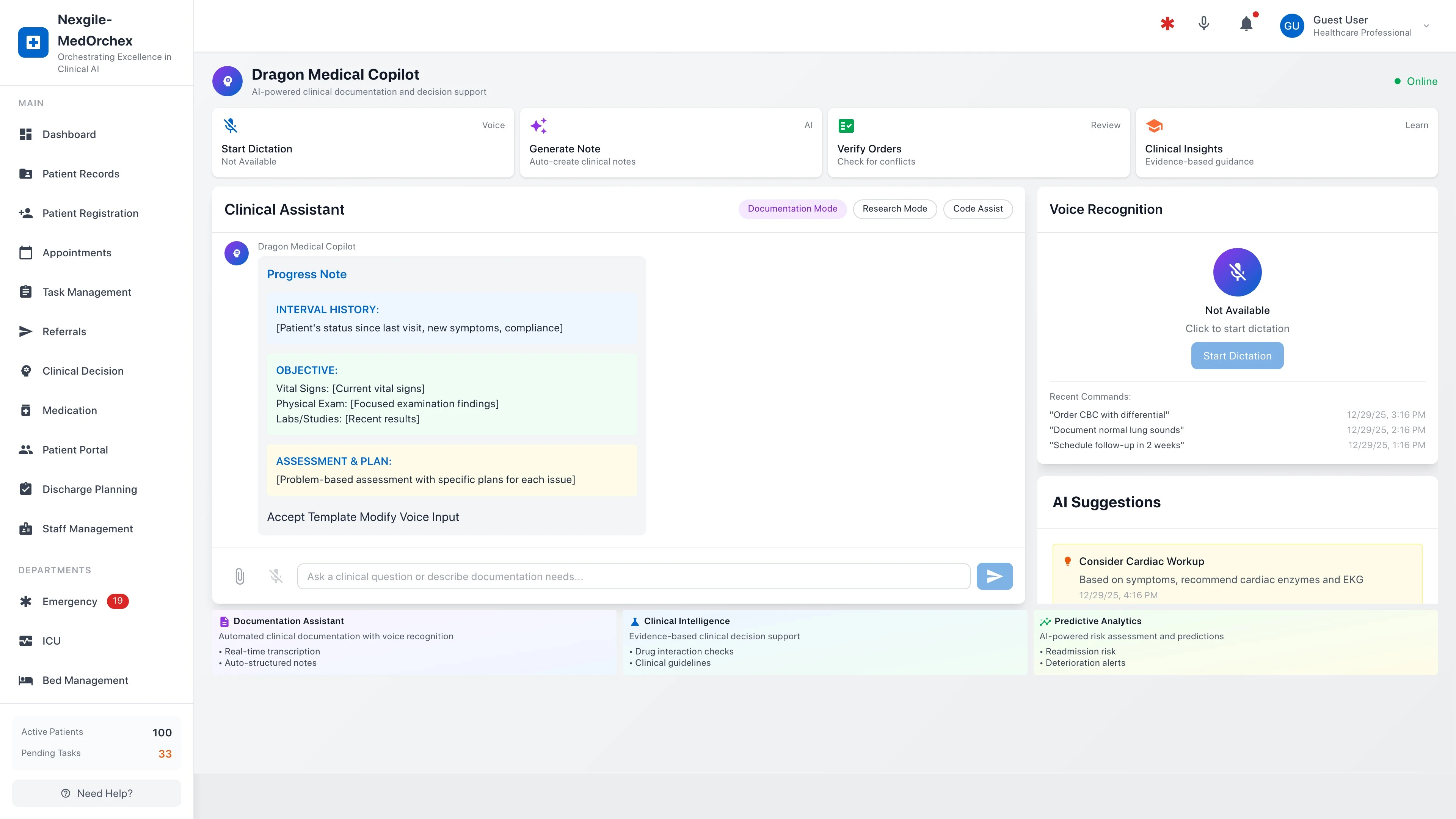 AI Assistant - Healthcare Portal Interface
