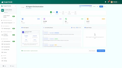 AI Agent Orchestration - Multi-step planning workflow with live activity stream