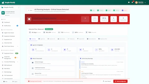 AI Planning Analysis - Critical issues detection with plan details and early warnings