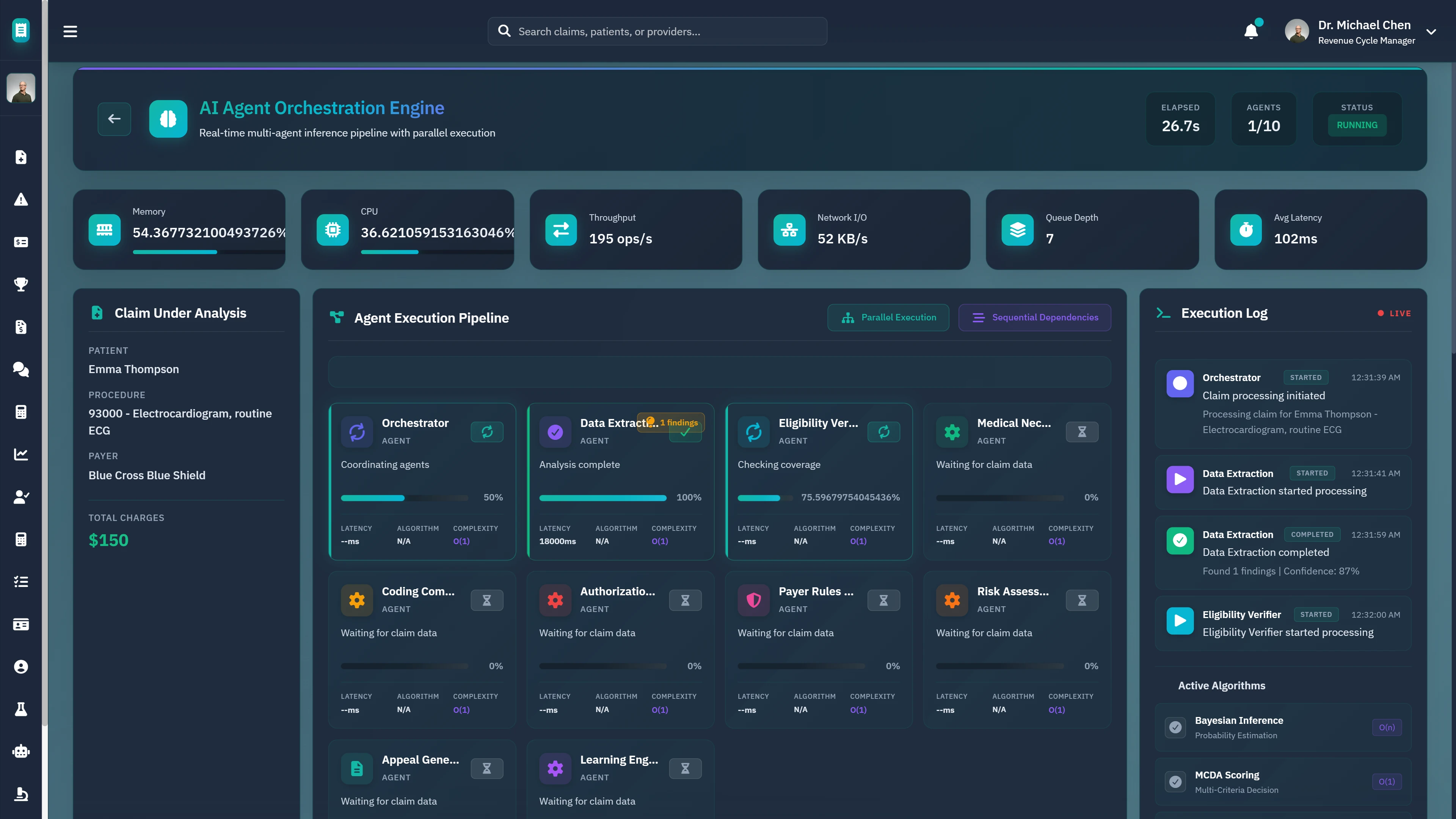 AI Agent Orchestration Engine - Real-time multi-agent inference pipeline with parallel execution of 10 specialized agents