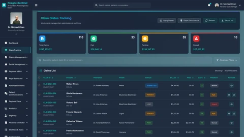 Claim Tracking Portal - Main Dashboard